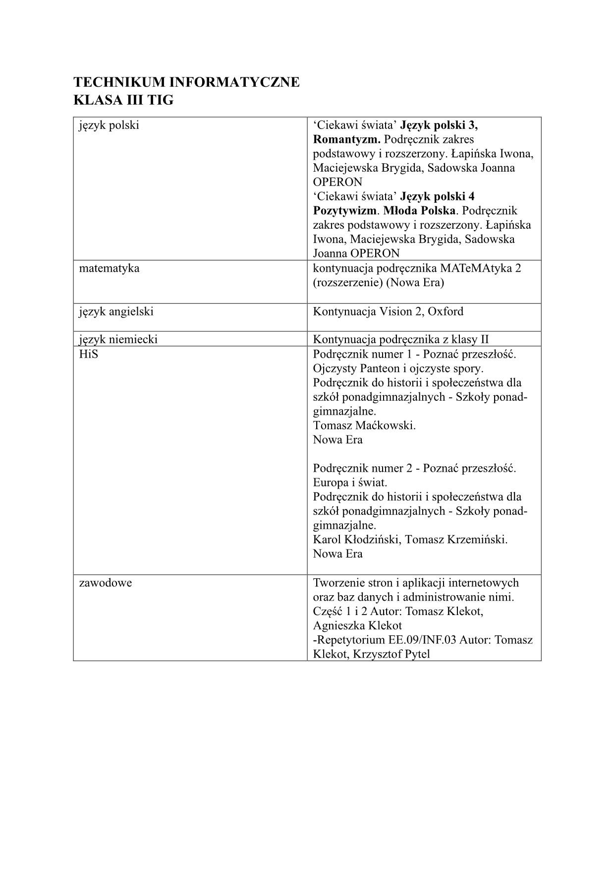 Wykaz podręczników na rok szkolny 2021/2022 (zdjęcie 9)