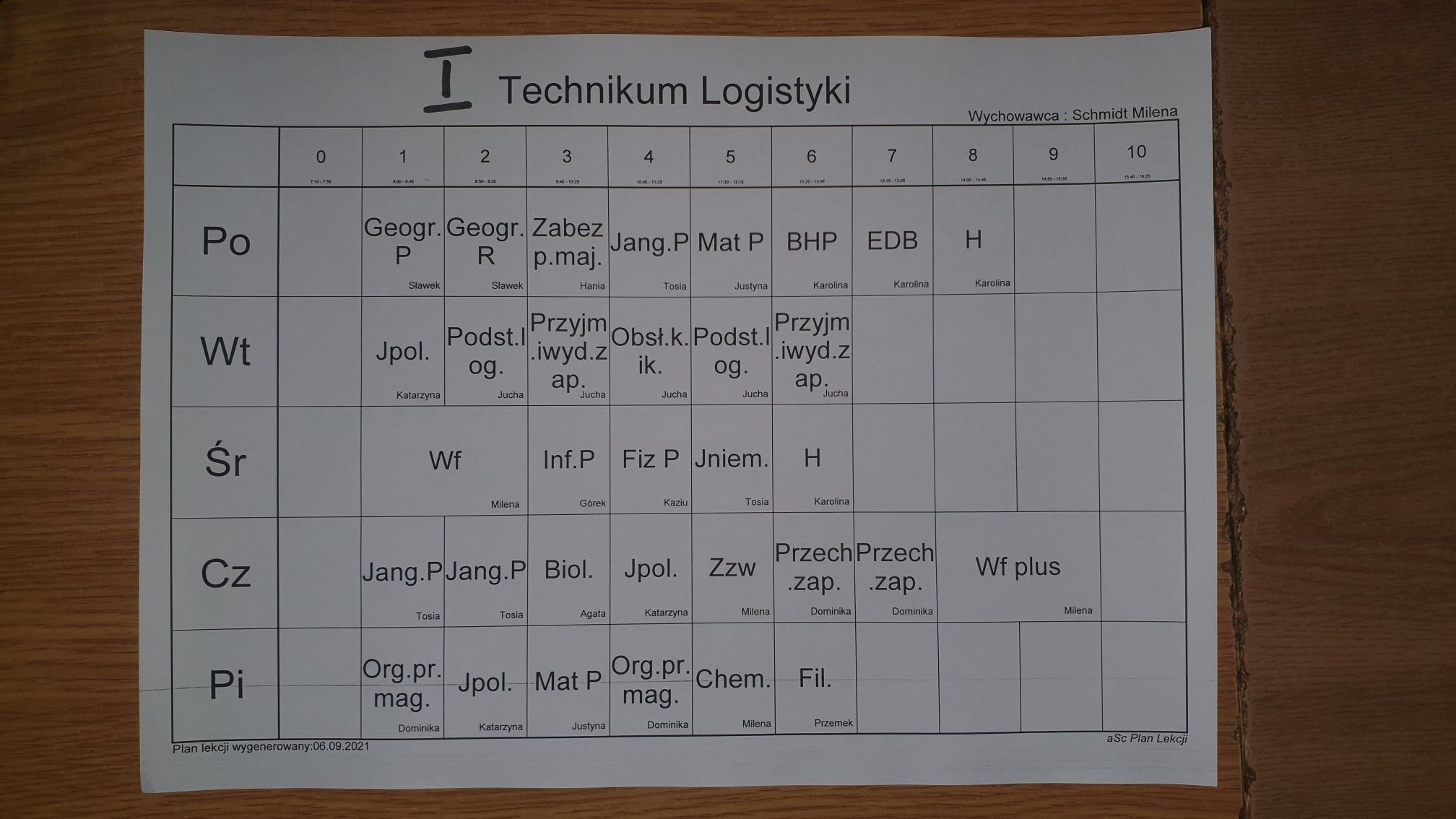 Plan zajęć (AKTUALIZACJA 07.09.2021) (zdjęcie 7)